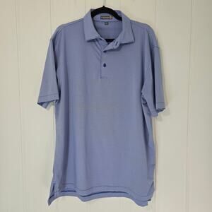 Peter Millar Performance Polo Shirt Stripes Short Sleeve Stretch Size LArge